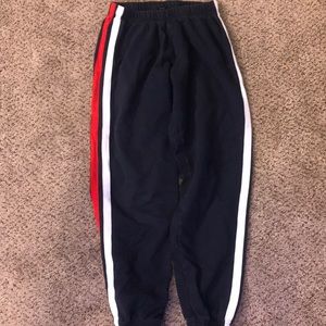 Navy Blue Brandy Sweats With Red And White Stripes